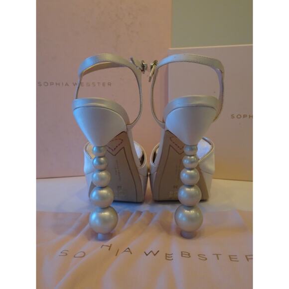 Sophia Webster Women's Cream Perla Pearl Crystal Platform Sandals 38 NIB 770 - Picture 8 of 11